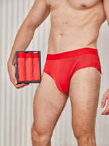 [Red] SilkSilky-CA 100% Silk Jersey Men's Underwear 002