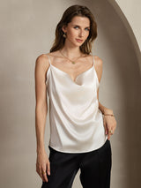[Light Gray] SilkSilky-CA Spaghetti Strap Cowl Neck Camisole 001