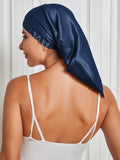 SilkSilky CA Pure Silk Sleep Cap DarkBlue 001