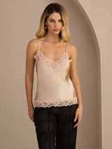 [Champagne] SilkSilky-CA Spaghetti Strap V Neck Camisole 003