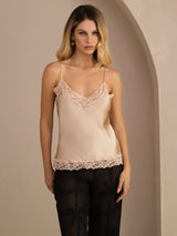 [Champagne] SilkSilky-CA Spaghetti Strap V Neck Camisole 003