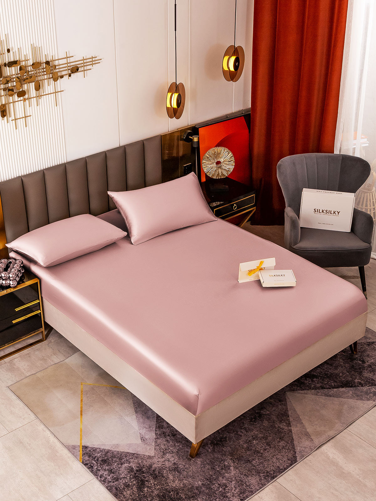 [Peach Skin] SilkSilky-CA 19Momme Bedding Set 001