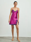 SilkSilky-CA-Pure-Silk-Sleeveless-V-Neck-Nightgown-Deep-Pink-003