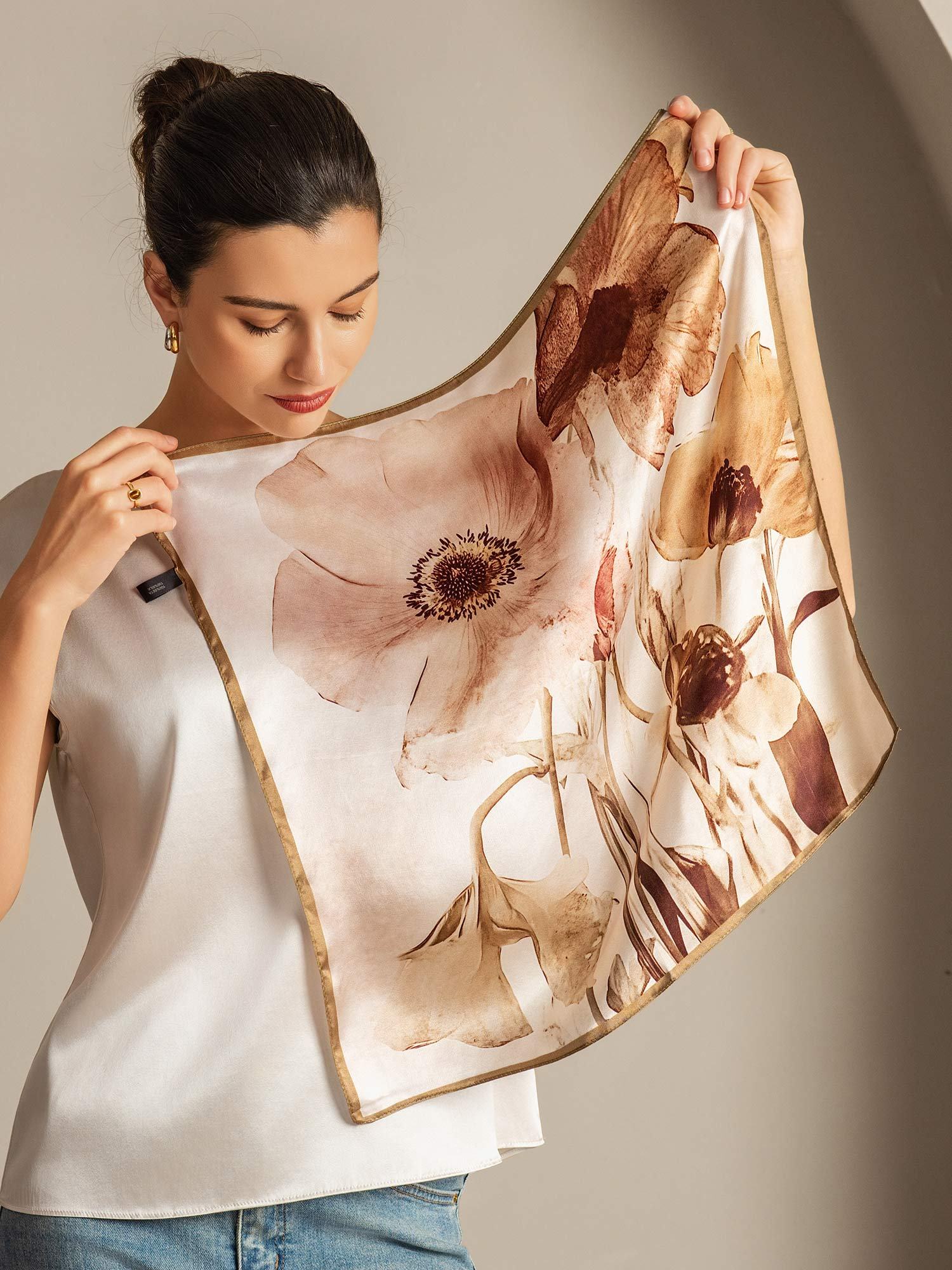 [Multi] SilkSilky-CA Pure Silk Scarf 001