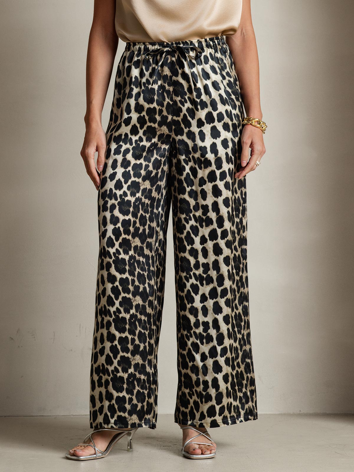 [Leopard] SilkSilky-CA Pure Silk Womens Pants 003