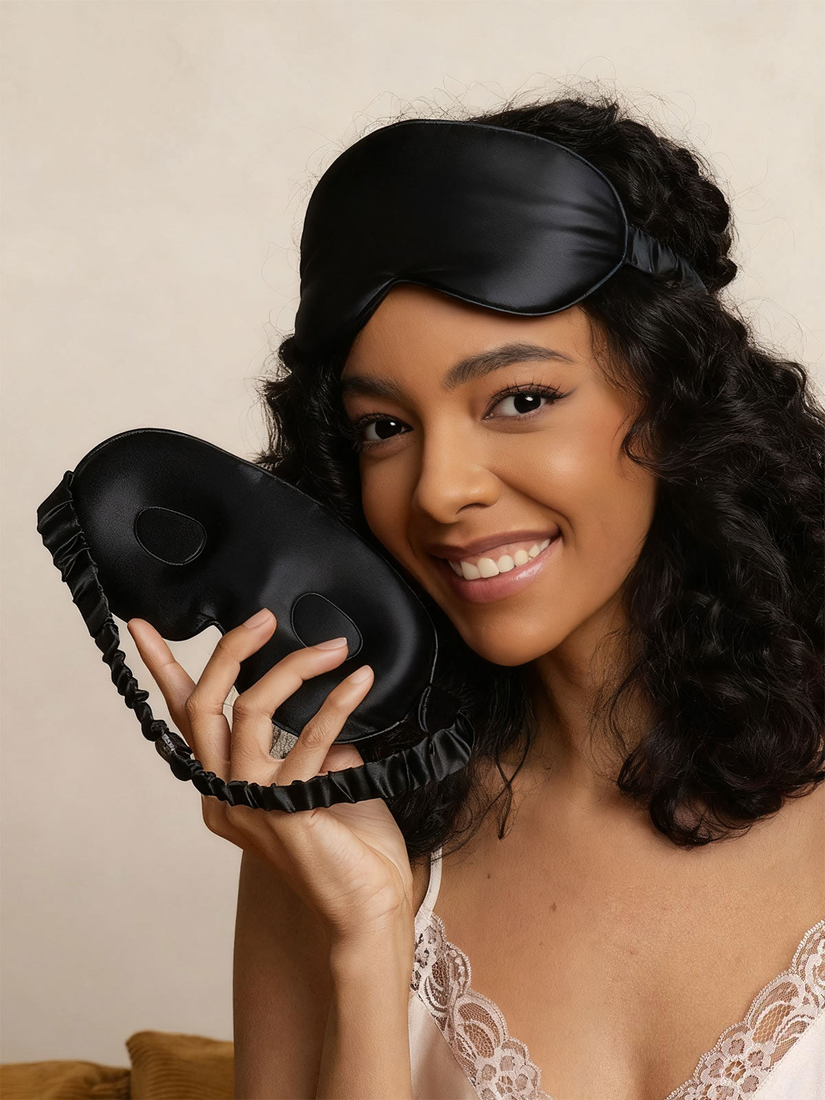 [Black] SilkSilky-CA Pure Silk Eye Mask 003