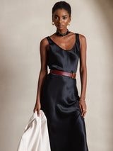 [Black] SilkSilky-CA Sleeveless Scoop Neck Dress 003