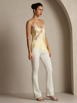 [Light Yellow] SilkSilky-CA Spaghetti Strap V Neck Camisole 009