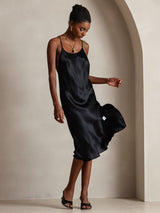 [Black] SilkSilky-CA Spaghetti Strap Dress 006