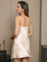 [Light Yellow] SilkSilky-CA Pure Silk Half Sleeve Nightgown&Robe Set 006