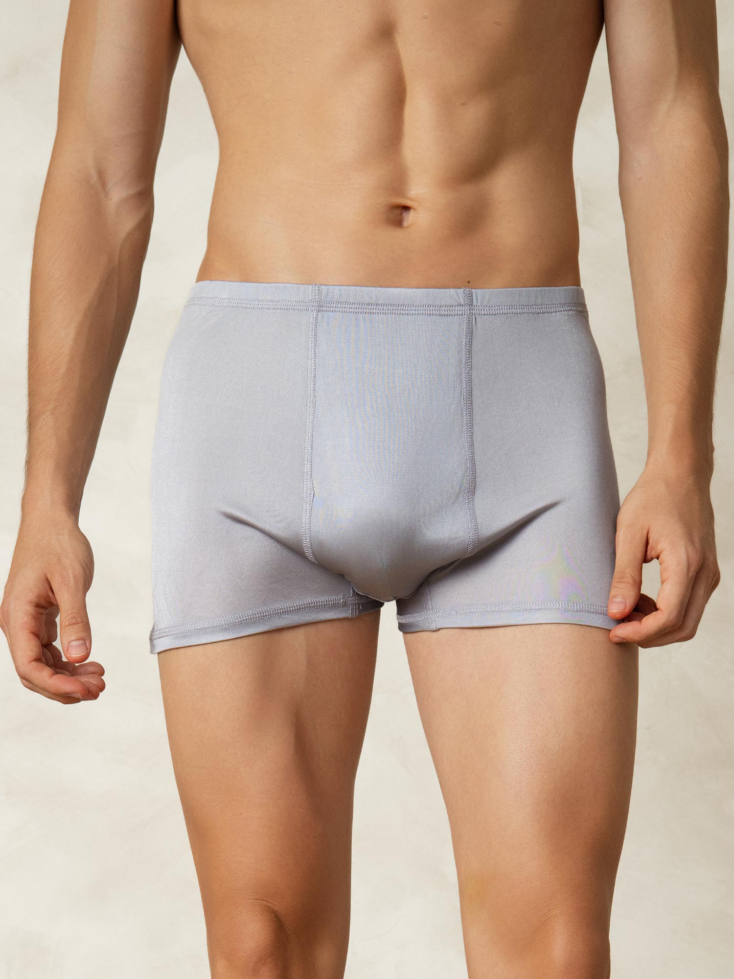 [Gray] SilkSilky-CA Silk Knitted Mens Underwear 003