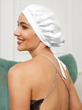 SilkSilky-CA Pure Silk Sleep Cap White 001