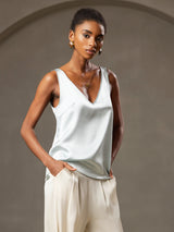 [Light Blue] SilkSilky-CA Sleeveless V Neck Camisole 005