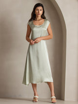 [Light Green] SilkSilky-CA Cap Sleeve Dress 005