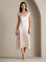 [Pink] SilkSilky-CA Cap Sleeve Dress 001