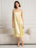 SilkSilky-CA 19Momme Silk Sleeveless Dress LightYellow 001