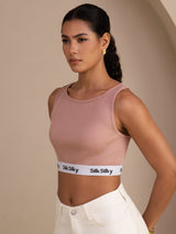 [Pink] SilkSilky-CA Sleeveless Crew Neck Camisole 005