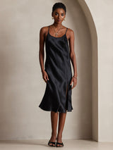 [Black] SilkSilky-CA Spaghetti Strap Dress 005