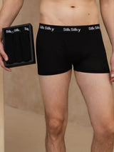 [Black] SilkSilky-CA 100% Silk Jersey Men's Underwear 001