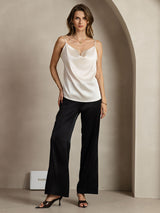 [Light Gray] SilkSilky-CA Spaghetti Strap Cowl Neck Camisole 003
