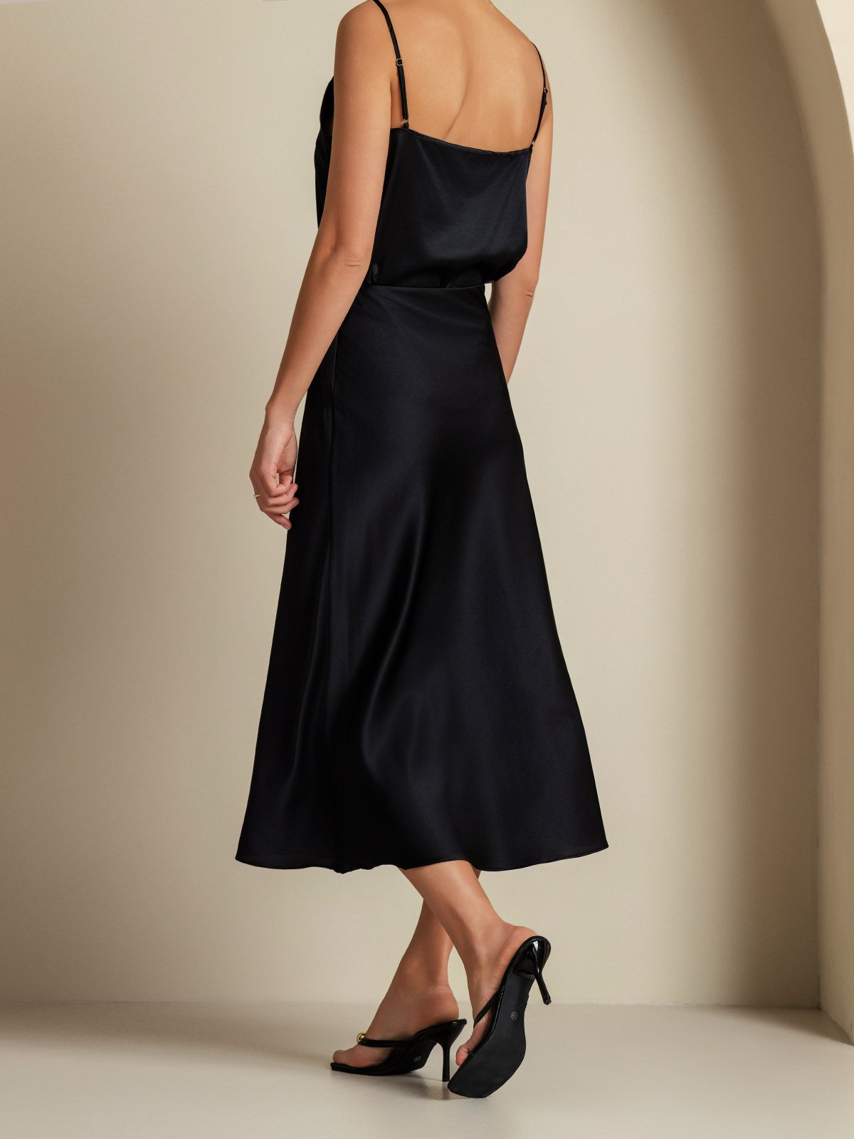 [Black] SilkSilky-CA 19Momme Pure Silk Womens Outfit Sets 002,