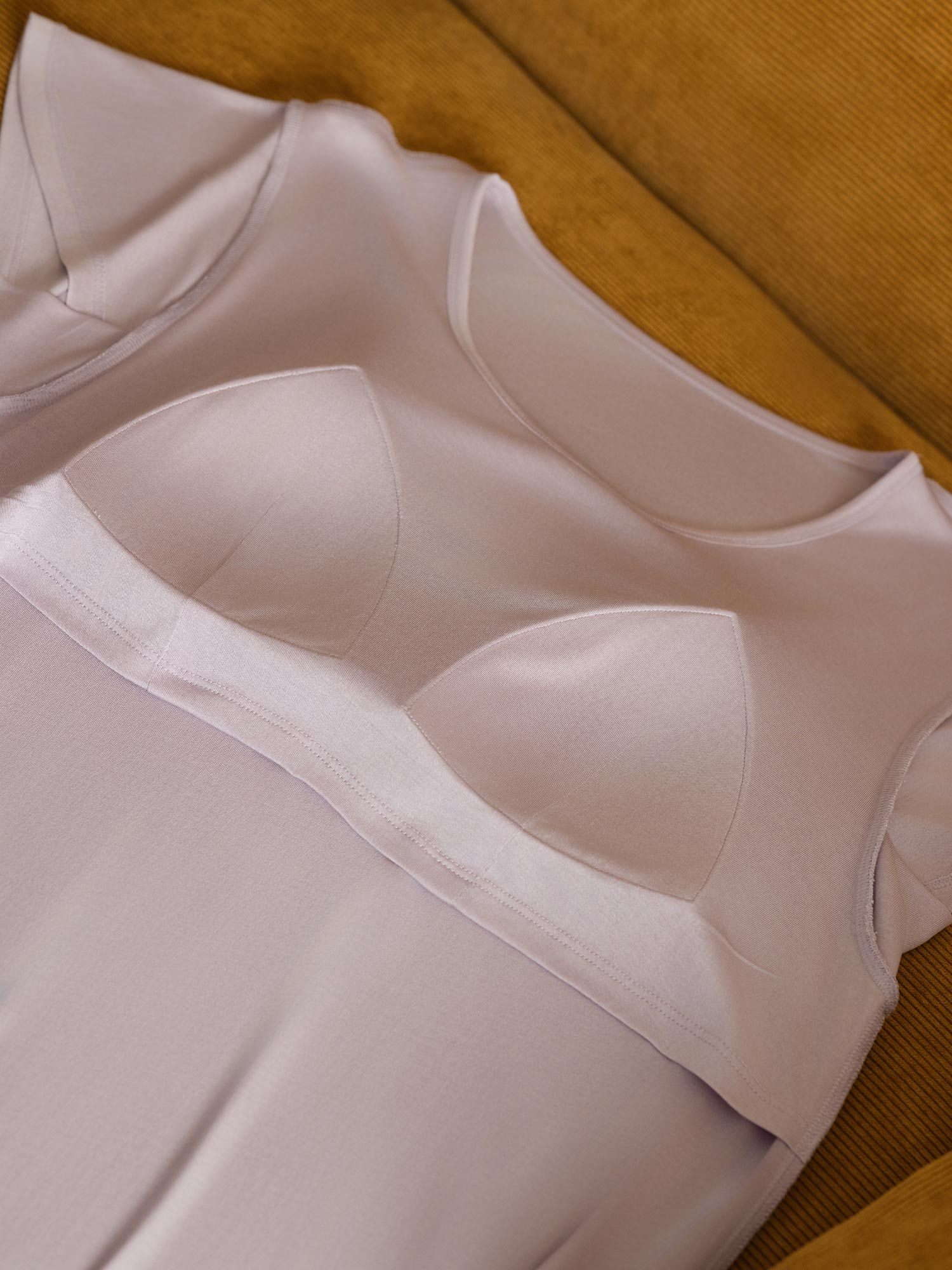 [Lavender] SilkSilky-CA Pure Silk Round Neck Nightgown 005
