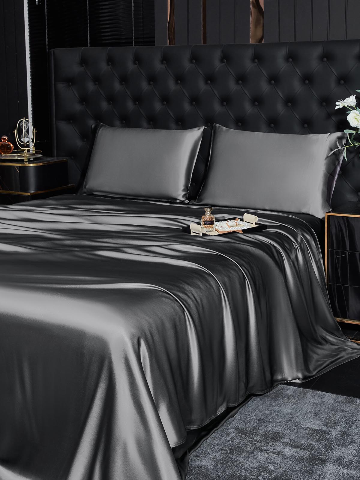 [Dark Gray] SilkSilky-CA 19Momme Pure Silk Bedding Set 003