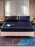 SilkSilky CA 22Momme Pure Silk Bedding Set DarkBlue 001