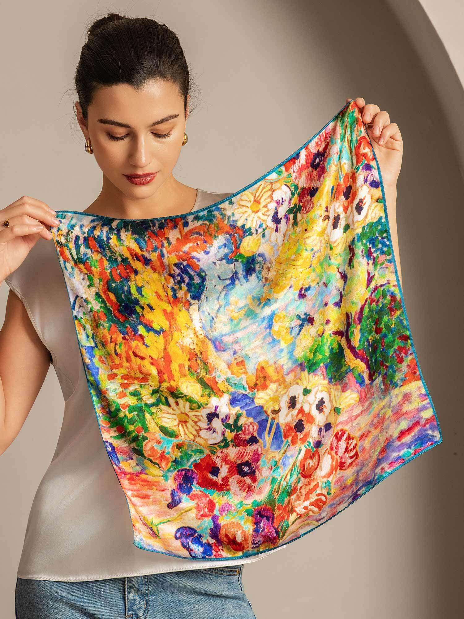 [Multi] SilkSilky-CA Pure Silk Scarf 005