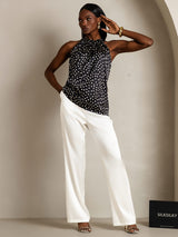 [Polka Dot] SilkSilky-CA 19Momme Silk Womens T-Shirt 006,