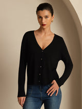 [Black] SilkSilky-CA Long Sleeve Women's Cardigan 003