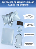 SilkSilky CA 19Momme Pure Silk Pillowcase Set LightBlue 002