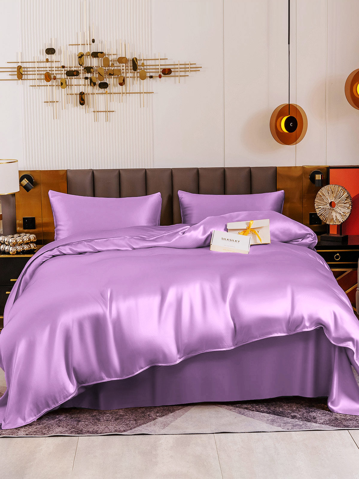 SilkSilky CA 19Momme Pure Silk Bedding Set Lavender 002