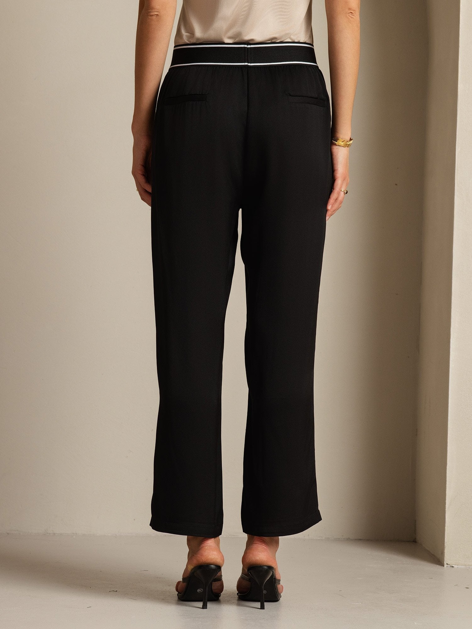 [Black] SilkSilky-CA 22Momme Silk Womens Pants 002