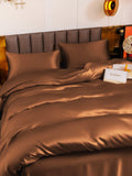 SilkSilky CA 19Momme Pure Silk Bedding Set Coffee 004