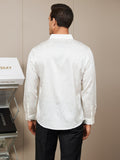 SilkSilky CA Silk Long Sleeve Collar Men's Shirt White 002