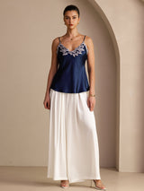[Dark Blue] SilkSilky-CA Spaghetti Strap V Neck Camisole 006