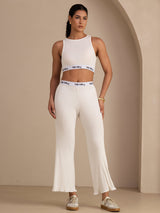 [White] SilkSilky-CA Sleeveless Crew Neck Women's Outfit Sets 005