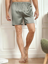 [Grayish Green] SilkSilky-CA Mens Sleep Bottoms 003