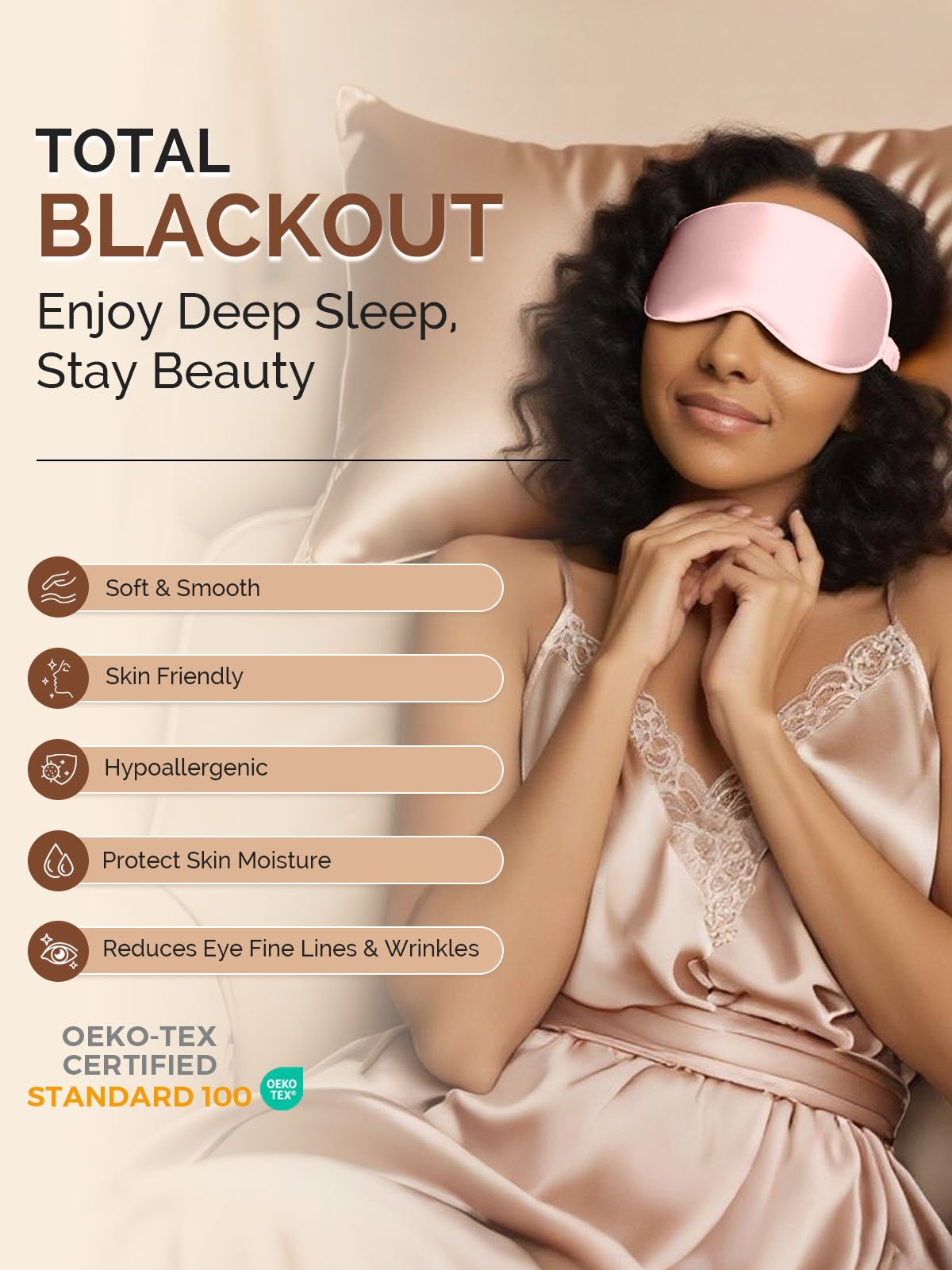 [Pink] SilkSilky-CA 22Momme Pure Silk Eye Mask 005