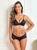 SilkSilky CA Silk Knitted Bra&Panty Set Black 002