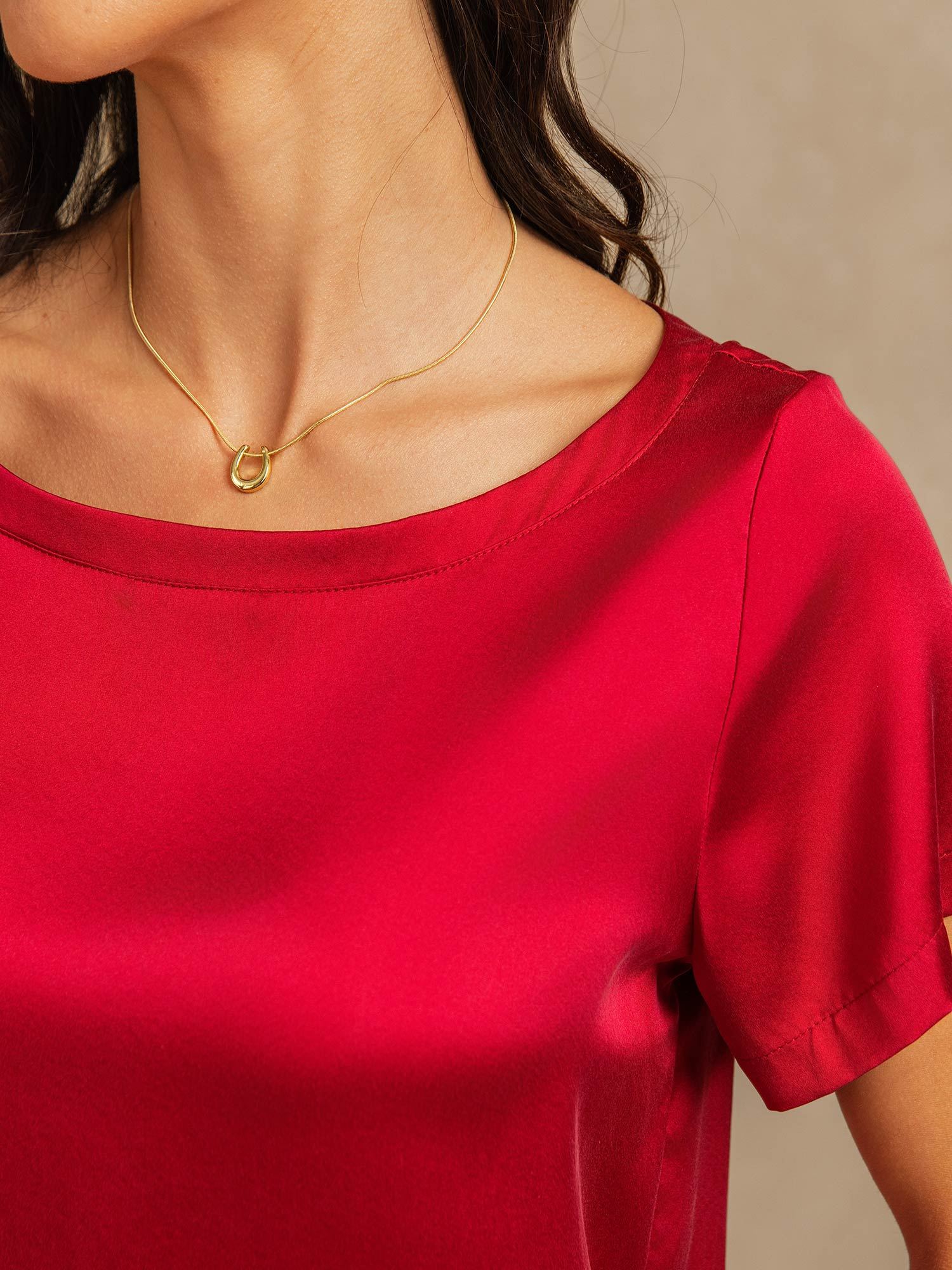 [Wine] SilkSilky-CA 19Momme Washable Silk Womens Pajamas 004