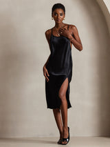 [Black] SilkSilky-CA Spaghetti Strap Dress 002