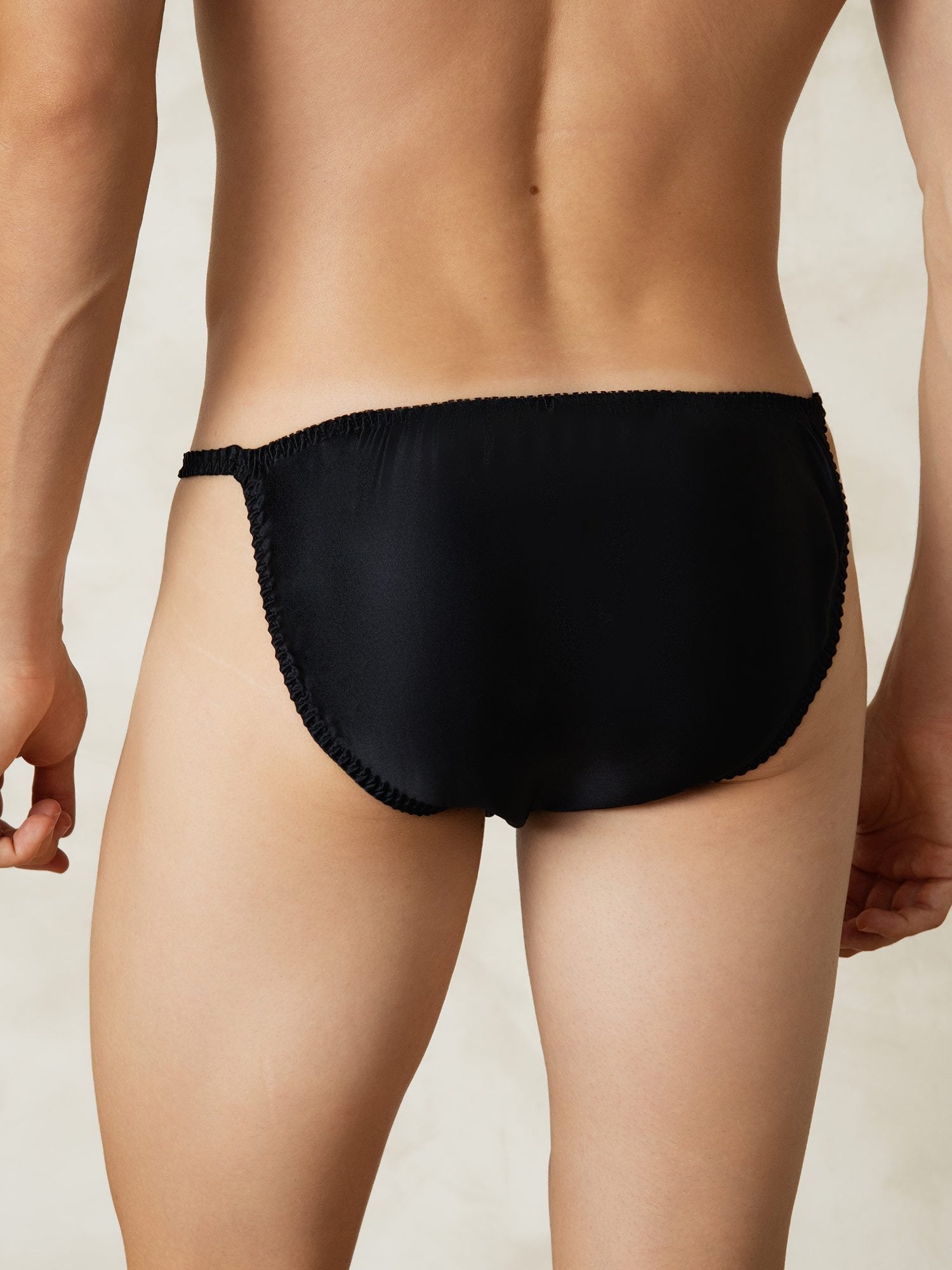 [Black] SilkSilky-CA Pure Silk Mens Underwear 002