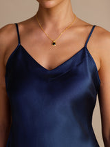 [Dark Blue] SilkSilky-CA Spaghetti Strap V Neck Camisole 003