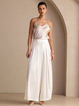 [Beige] SilkSilky-CA Spaghetti Strap V Neck Camisole 006