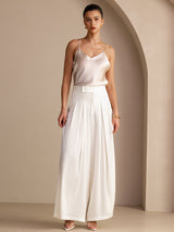 [Beige] SilkSilky-CA Spaghetti Strap V Neck Camisole 006