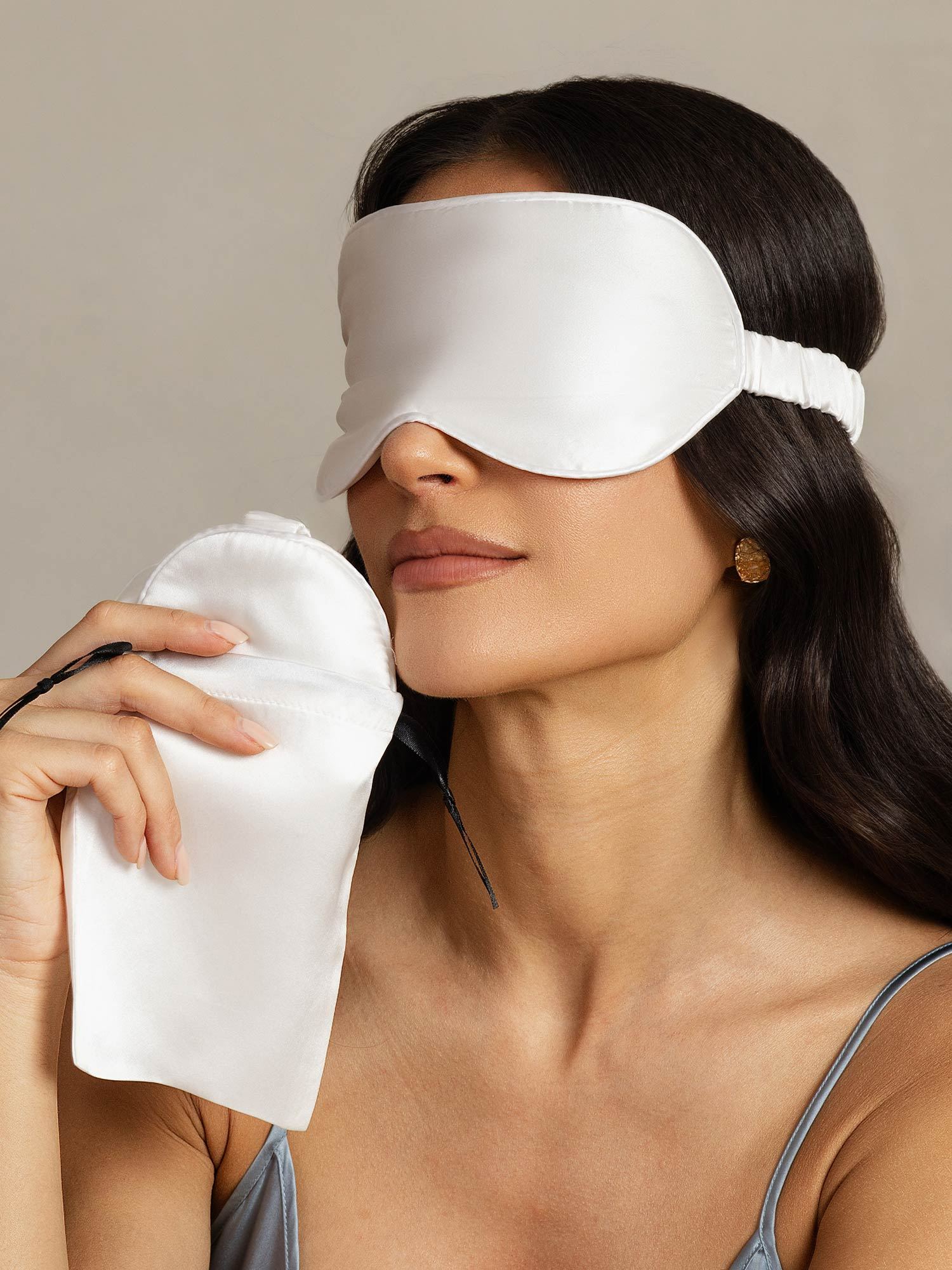 [White] SilkSilky-CA Pure Silk Eye Mask 007