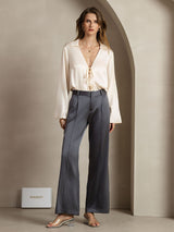 [Dark Gray] SilkSilky-CA 19Momme Silk Womens Pants 003,