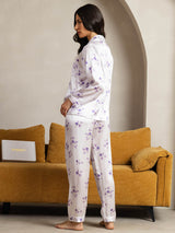 [Lilac Bloom] SilkSilky-CA Pure Silk Notch Collar Women's Pajamas 002,